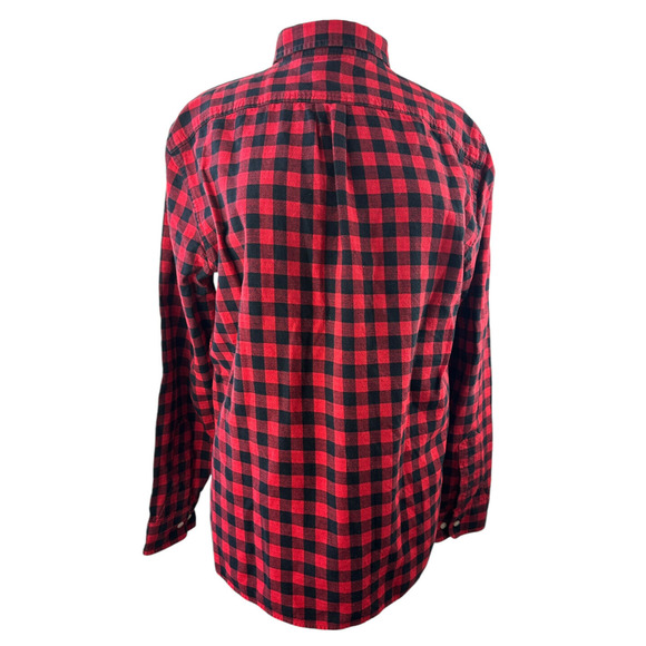 LL Bean Signature Buffalo Plaid Shirt Red Black Button Slim Fit Top Mens Large - Picture 6 of 10